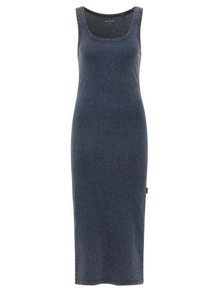 Mustang Sukienka codzienna Mona 1016535 Granatowy Slim Fit. Niebieskie sukienki damskie Mustang, na co dzień, xxs, bez wzorów, z bawełny, bez kołnierzyka, bez ramiączek, proste. Za 119.99 zł.