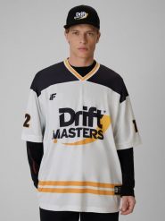4F T-shirt loose z nadrukiem uniseks 4F x Drift Masters - biały L/XL. Białe koszulki sportowe męskie 4f, l, bez wzorów, z tkaniny, bez kołnierzyka, bez ramiączek. Za 199.99 zł.