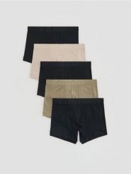 5 pack bokserek Classic z wiskozy - czarny. Czarne bokserki męskie Reserved, l, bez wzorów, z wiskozy. Za 109.99 zł.