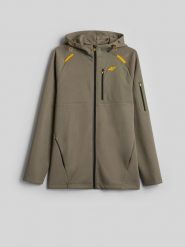 4F Bluza regular z kapturem męska - khaki XL. Brązowe bluzy męskie 4f, m, bez wzorów, z kapturem. Za 199.99 zł.
