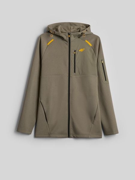 4F Bluza regular z kapturem męska - khaki XL. Brązowe bluzy męskie 4f, m, bez wzorów, z kapturem. Za 199.99 zł.