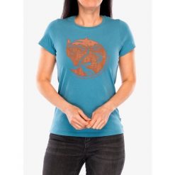 Koszulka damska Fjallraven Arctic Fox Print T-shirt. Niebieskie koszulki sportowe damskie Fjällräven, bez wzorów, bez kołnierzyka, bez ramiączek. Za 198.99 zł.
