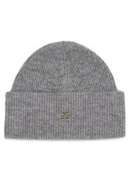 Tommy Hilfiger Czapka Th Evening Beanie AW0AW15319 Szary. Szare rękawiczki damskie Tommy Hilfiger, na zimę, bez wzorów, z syntetyku. Za 349.99 zł.