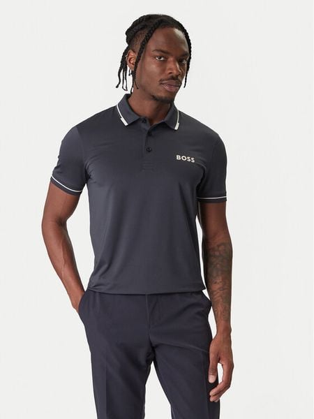 BOSS Polo Paul Pro 50506203 Granatowy Slim Fit. Niebieskie koszulki polo męskie Boss, m, bez wzorów, z syntetyku, bez ramiączek. Za 499.99 zł.