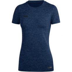 Koszulka damska Jako Premium Basics. Niebieskie koszulki sportowe damskie Jako, bez wzorów, sportowe, bez kołnierzyka. Za 175.25 zł.