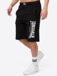 Szorty Lonsdale Logo Jam. Czarne krótkie spodenki sportowe męskie Lonsdale, l, bez wzorów, z bawełny. Za 177.35 zł.