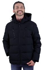 Kurtka puchowa zimowa męska WH10 Sporty. Czarne kurtki męskie GUGGEN MOUNTAIN, na zimę, l, bez wzorów, z materiału, biznesowe, z kapturem. Za 929.03 zł.