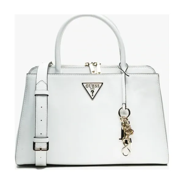 Guess Torebka Maddy Girlfriend Satchel , biały, rozmiar ONE SIZE. Białe torby na ramię damskie Guess, z aplikacjami, z materiału, bez dodatków. W wyprzedaży za 479.99 zł.