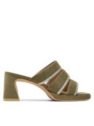 Caprice Klapki 9-27211-42 Khaki. Brązowe klapki damskie Caprice, bez wzorów, ze skóry, bez obcasa. Za 182.99 zł.