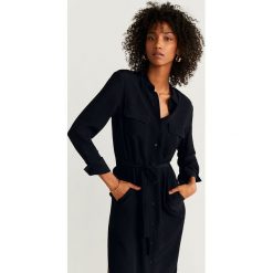 Mango - Sukienka Ningbox-I. Czarne sukienki damskie Mango, na co dzień, m, bez wzorów, z materiału, casualowe, bez kołnierzyka, bez ramiączek, maxi, proste. Za 229.90 zł.
