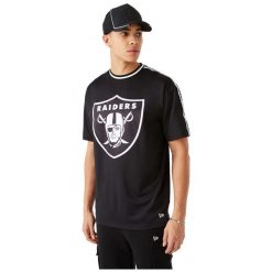 Koszulka z krótkim rękawem New Era Las Vegas Raiders 2021/22. Białe koszulki sportowe męskie New Era, m, bez wzorów, bez kołnierzyka, bez ramiączek, do piłki nożnej. Za 204.99 zł.