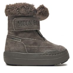 Śniegowce Moon Boot. Szare buty zimowe chłopięce Moon Boot, bez wzorów, bez zapięcia. Za 819.99 zł.