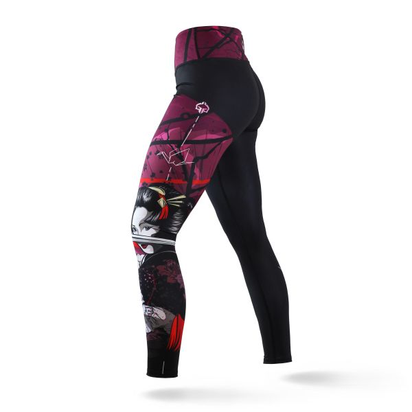 Legginsy sportowe damskie Ground Game Tsuru Warrior. Czarne legginsy damskie GROUND GAME, l, bez wzorów, z elastanu. Za 179.99 zł.
