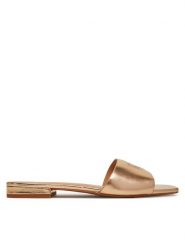 LAUREN RALPH LAUREN Klapki Everley 802970531001 Złoty. Żółte klapki damskie Lauren Ralph Lauren, bez wzorów, ze skóry, bez obcasa. Za 399.99 zł.