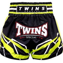 Szorty do boksu tajskiego Twins Special Racing. Czarne szorty sportowe damskie TWINS, m, bez wzorów, z materiału, na fitness i siłownię. Za 387.50 zł.