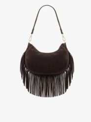 Brązowa torebka boho z frędzlami. Brązowe torebki do ręki damskie Brawo sp. z o.o., bez wzorów, ze skóry, boho, bez dodatków. Za 249.99 zł.