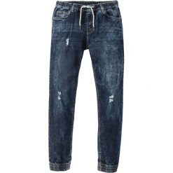Dżinsy ze stretchem i gumką w talii Slim Fit Straight bonprix ciemnoniebieski. Niebieskie jeansy męskie bonprix. Za 89.99 zł.