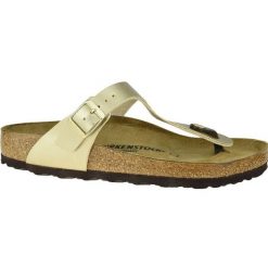 Birkenstock Gizeh Bf 1016108 35 złoty. Żółte klapki damskie bez wzorów, z materiału, bez obcasa. Za 550.49 zł.