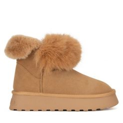 Śniegowce Badura. Brązowe śniegowce i trapery damskie Badura. Za 279.99 zł.