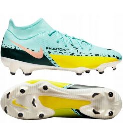 Buty do Piłki Nożnej Nike Phantom GT2 Academy DF FG/MG na trawę. Niebieskie buty sportowe męskie Nike, bez zapięcia, do piłki nożnej. Za 308.00 zł.