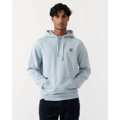 Bluza z kapturem Lyle & Scott. Niebieskie bluzy męskie LYLE AND SCOTT, m, bez wzorów, z kapturem. Za 292.00 zł.