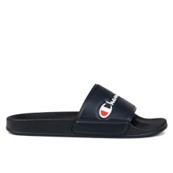 Klapki męskie basenowe Champion SLIDE VARSITY. Niebieskie klapki męskie Champion, z gumy, klasyczne. Za 98.00 zł.