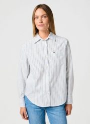 DAMSKA KOSZULA WRANGLER 1 PKT SHIRT NIAGARA MIST 112362596. Bluzki damskie Wrangler, m, bez wzorów, bez kołnierzyka, bez ramiączek. Za 179.99 zł.