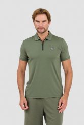 EA7 Zielona koszulka polo. Zielone koszulki polo męskie EA7 Emporio Armani, l, bez wzorów, bez ramiączek. W wyprzedaży za 359.99 zł.