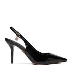 Szpilki Nine West. Czarne szpilki damskie Nine West, bez wzorów, bez obcasa, bez zapięcia. Za 229.99 zł.