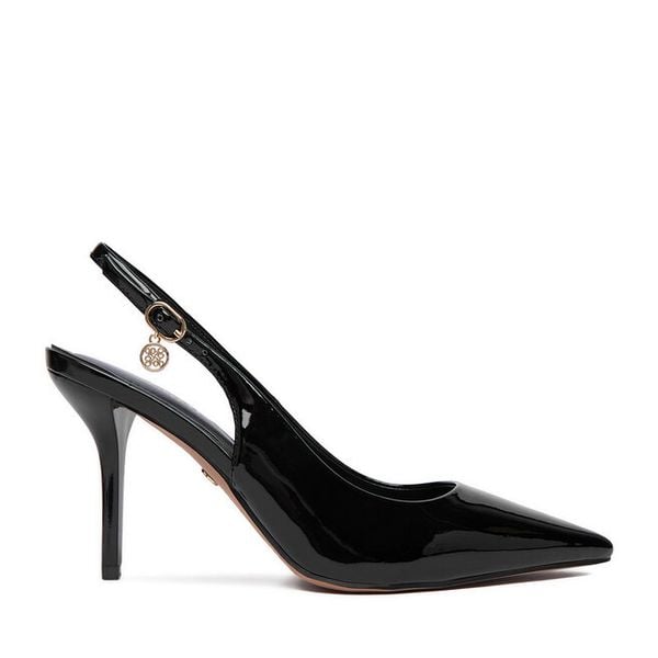Szpilki Nine West. Czarne szpilki damskie Nine West, bez wzorów, bez obcasa, bez zapięcia. Za 229.99 zł.