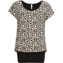 T-shirt 2 w 1 bonprix czarno-kolorowy. Bluzki damskie bonprix. Za 79.99 zł.