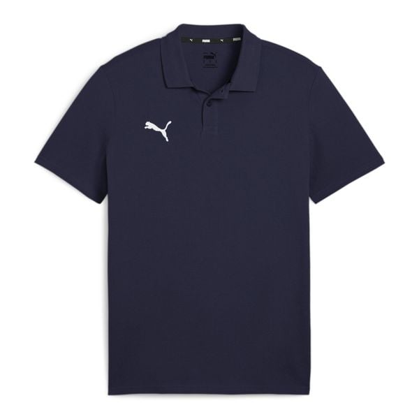 Koszulka sportowa męska Puma Team Goal Casuals. Niebieskie koszulki polo męskie Puma, m, bez wzorów, z bawełny, bez kołnierzyka, bez ramiączek, do piłki nożnej. Za 89.09 zł.
