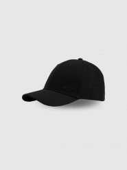 4F Czapka z daszkiem snapback uniseks - czarna XS/S (56cm). Czarne czapki i kapelusze damskie 4f, bez wzorów, z bawełny, klasyczne. Za 59.99 zł.
