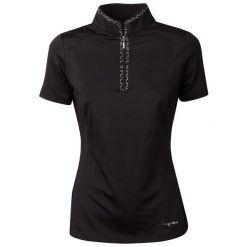 Damska koszulka konkursowa Harry's Horse Denver. Czarne koszulki sportowe damskie HARRYS HORSE, s, bez wzorów, eleganckie, bez kołnierzyka. Za 273.00 zł.