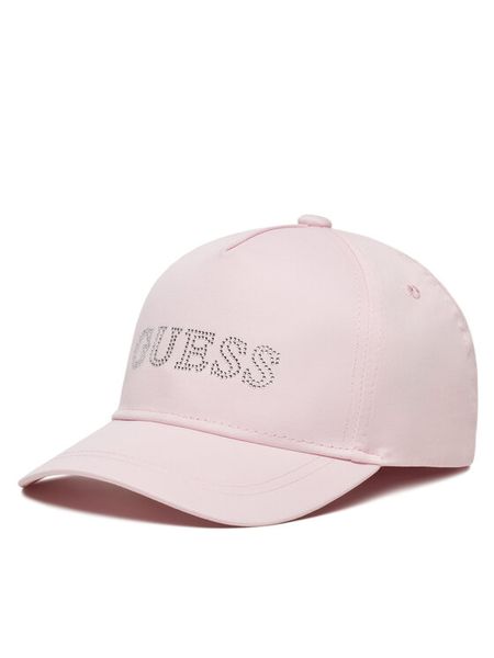 Guess Czapka z daszkiem J5RZ40 WO08O Różowy. Czerwone czapki dla dzieci Guess, z aplikacjami, z bawełny. Za 69.99 zł.