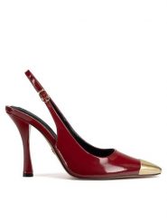 Nine West Szpilki WFA3376-1 Czerwony. Czerwone szpilki damskie Nine West, bez wzorów, ze skóry, bez obcasa, bez zapięcia. Za 199.99 zł.