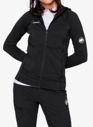 Bluza polarowa damska Mammut Taiss ML Hooded Jacket. Czarne bluzy damskie Mammut, m, bez wzorów, z elastanu, bez kaptura. Za 639.99 zł.
