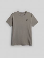 4F T-shirt slim gładki męski - szary L. Szare t-shirty męskie 4f, l, bez wzorów, z bawełny, bez kołnierzyka. Za 59.99 zł.