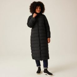 Płaszcz turystyczny damski zimowy ocieplany Elender Regatta. Brązowe kurtki damskie Regatta, na zimę, xs, bez wzorów, sportowe, z kapturem. Za 376.10 zł.