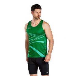 Tank top Erima Racing. Zielone koszulki sportowe męskie Erima, bez wzorów, bez kołnierzyka, bez ramiączek, do biegania. Za 279.99 zł.