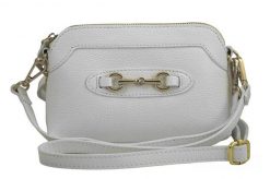 Listonoszka skórzana BARBERINI'S biała 967-32. Białe torebki shopper damskie Barberinis, z aplikacjami, ze skóry, eleganckie, małe, bez dodatków. Za 189.99 zł.