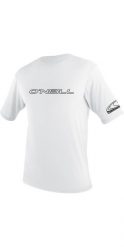 Koszulka ONEILL BASIC SKINS S/S SUN SHIRT. Białe koszulki sportowe męskie O'Neill, l, bez wzorów, z materiału, bez kołnierzyka, bez ramiączek, na golfa. Za 172.50 zł.