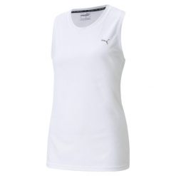 Koszulka treningowa damska PUMA Performance Tank. Białe koszulki sportowe damskie Puma, l, bez wzorów, bez kołnierzyka, bez ramiączek, do biegania. Za 49.99 zł.