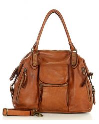 Shopperka retro camelowa MARCO MAZZINI V189b. Torebki do ręki damskie bez wzorów, ze skóry, retro, duże, bez dodatków. Za 529.15 zł.