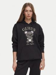 Guess Bluza V6BQ28 K9361 Czarny Oversize. Czarne bluzy damskie Guess, s, z aplikacjami, z syntetyku, bez kaptura. Za 524.99 zł.