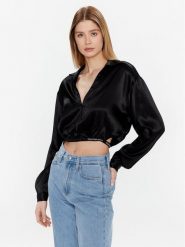 Calvin Klein Jeans Bluzka J20J220327 Czarny Regular Fit. Czarne bluzki damskie Calvin Klein Jeans, s, bez wzorów, z jeansu, bez kołnierzyka, bez ramiączek. Za 449.99 zł.