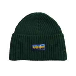 Damska czapka z mieszanki wełny Superdry Radar. Zielone czapki i kapelusze damskie Superdry., na zimę, bez wzorów, z wełny. Za 102.35 zł.