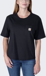 Koszulka Carhartt Lightweight Black. Czarne t-shirty damskie Carhartt, bez wzorów, bez kołnierzyka. Za 122.43 zł.