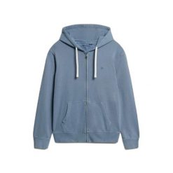 Klasyczna, zapinana na zamek hoodie essential Superdry. Niebieskie bluzy męskie Superdry., m, bez wzorów, z kapturem. Za 342.10 zł.