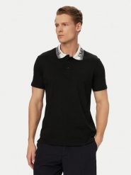 Emporio Armani Polo EM000571 AF20432 UC001 Czarny Regular Fit. Czarne koszulki polo męskie Emporio Armani, l, bez wzorów, z bawełny, bez ramiączek. Za 304.99 zł.